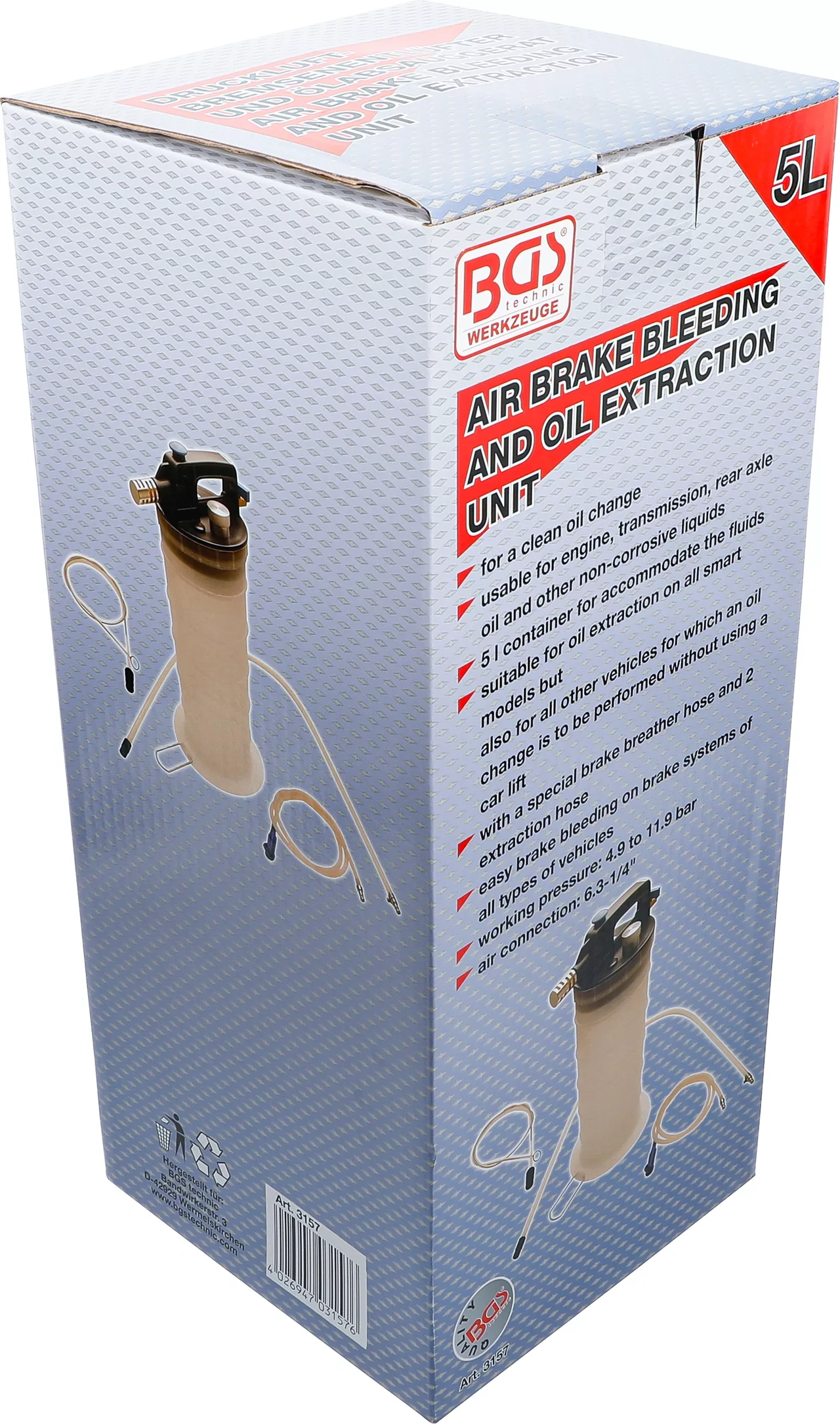 Tryckluft-bromsluftare och oljesugare