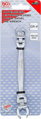 Öppen Dubbel-Ringnyckel | för bromsledningar och leder | 10 x 12 mm