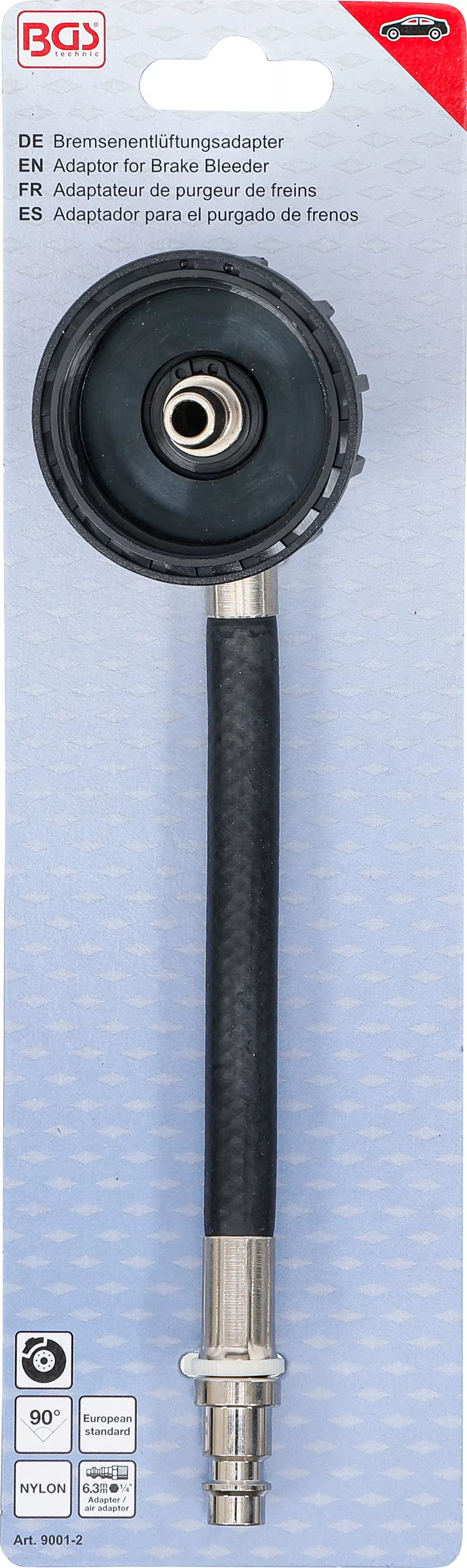 Bromsluftningsadapter | Euro 20 | Med rörlig anslutningsslang