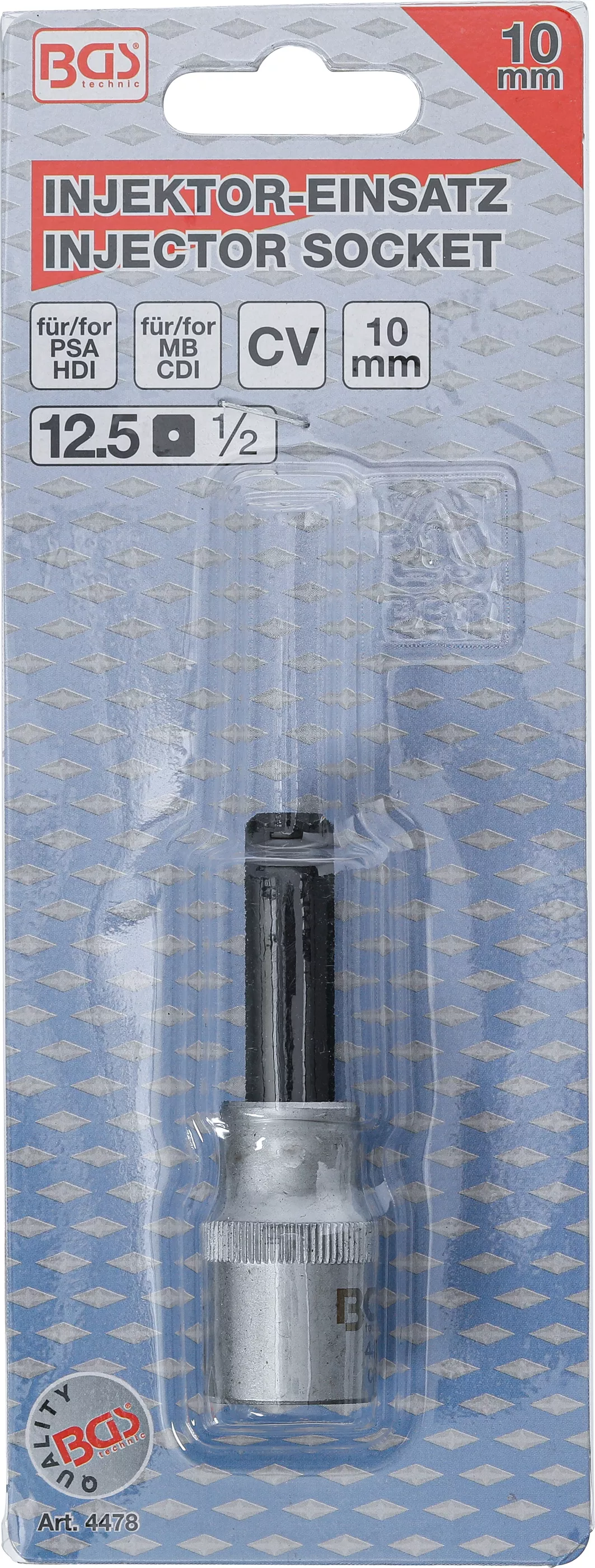 Injektor-Insats | 12,5 mm (1/2") | Inre sexkant 10 mm