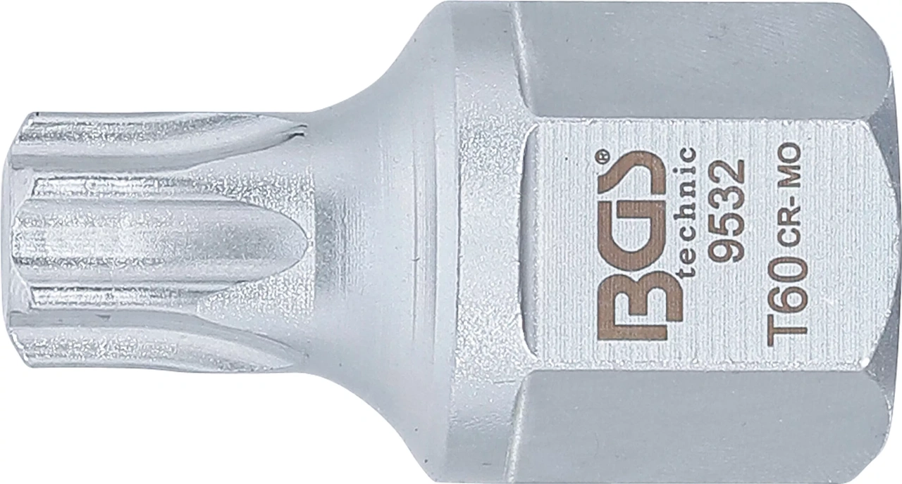 Flerspårsrem-Bit-Insats | 12,5 mm (1/2"), yttre sexkant 22 mm | T-Profil (för Torx) T60