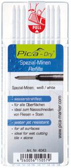 Reservstift Pica Dry, Vita vattenfasta, 10St