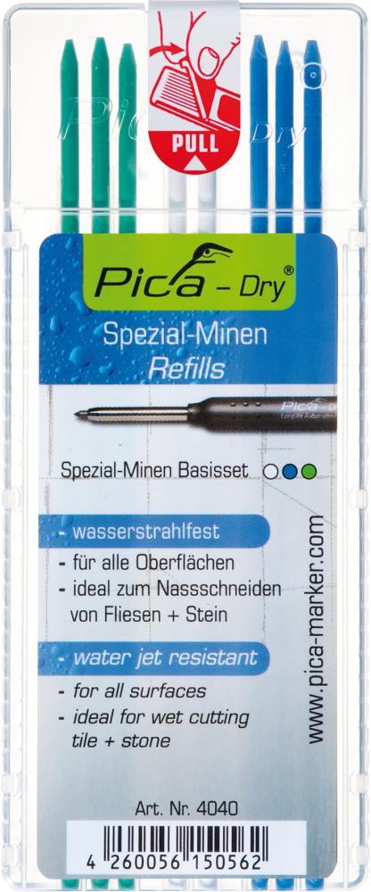 Reservstift Pica Dry, Vit, Grön, Blå, 10St