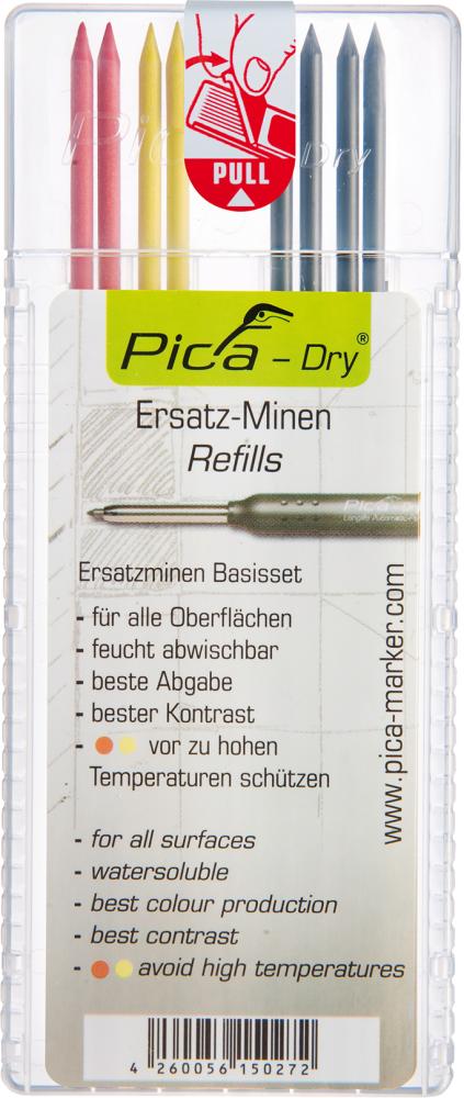 Reservstift Pica Dry, Grafit, Gul, Röd, 10St