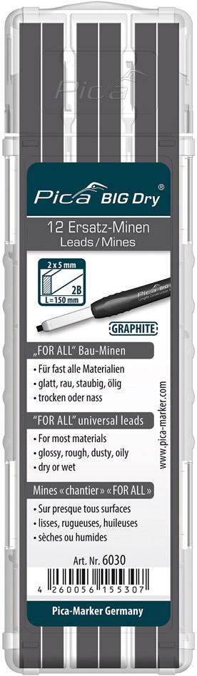 Reservstift Big Dry, grafit 2B, 12St