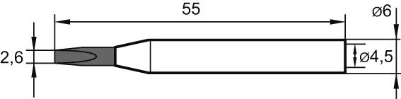 Lödspets, Spårform, 2,6mm, 162KD
