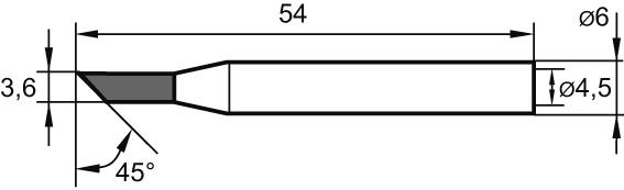 Lödspets, Snedskuren, 3,6mm, 162Ld