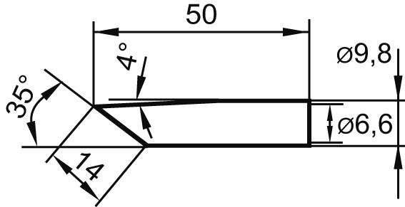 Lödspets, 55°, 832GD, 14mm