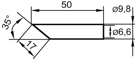 Lödspets, 35°, 832LD, 17mm