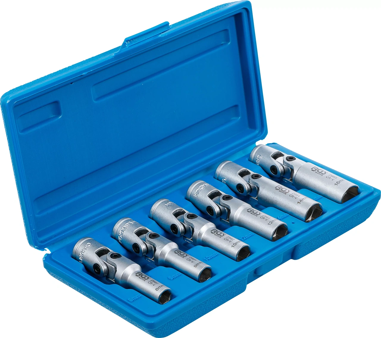 Universal-hylsnyckelsats för tändstift, sexkants | 10 mm (3/8 tum) | 8 - 16 mm | 6 delar