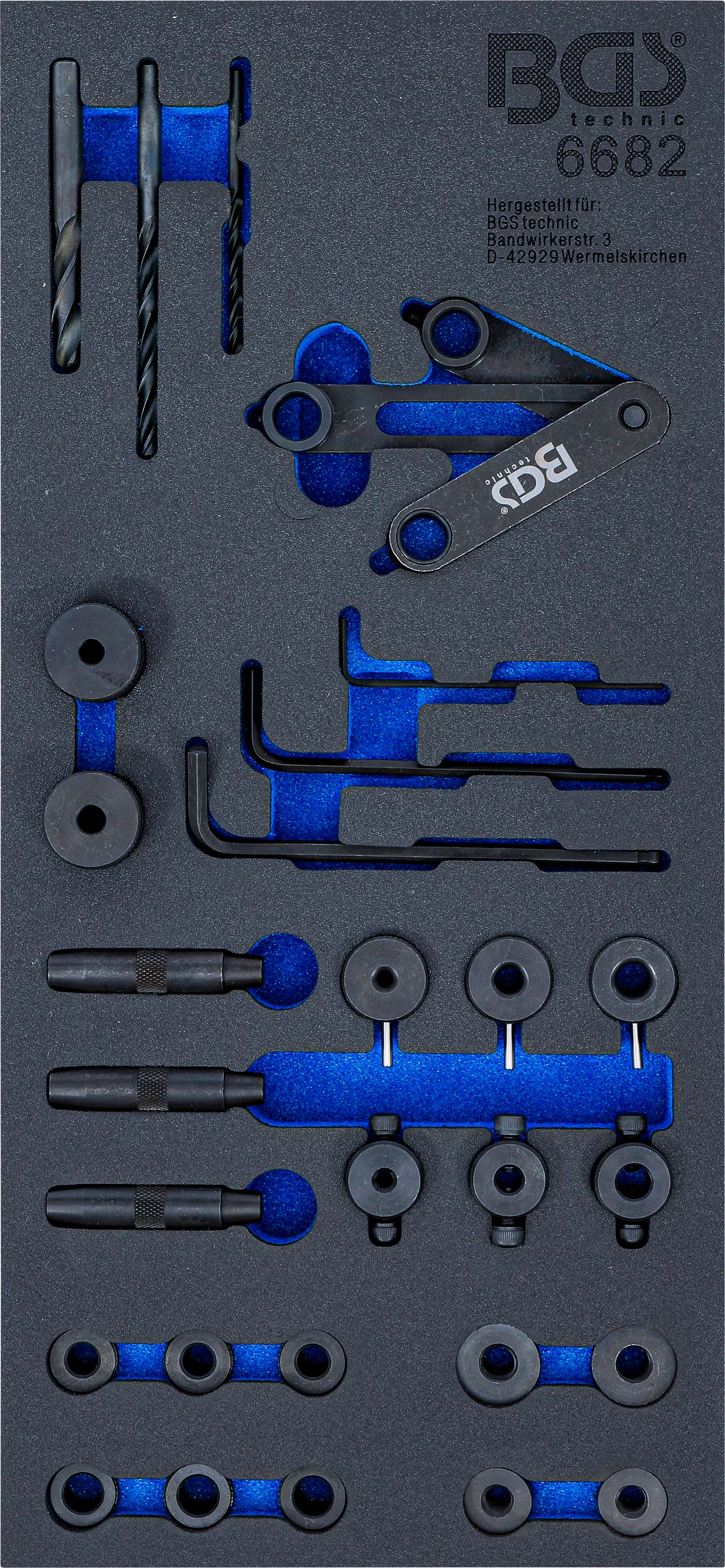Verkstadsvagninlägg 1/3: Topplocks-Borrmall-Verktygssats | 28 delar