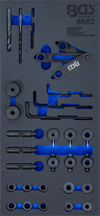 Verkstadsvagninlägg 1/3: Topplocks-Borrmall-Verktygssats | 28 delar