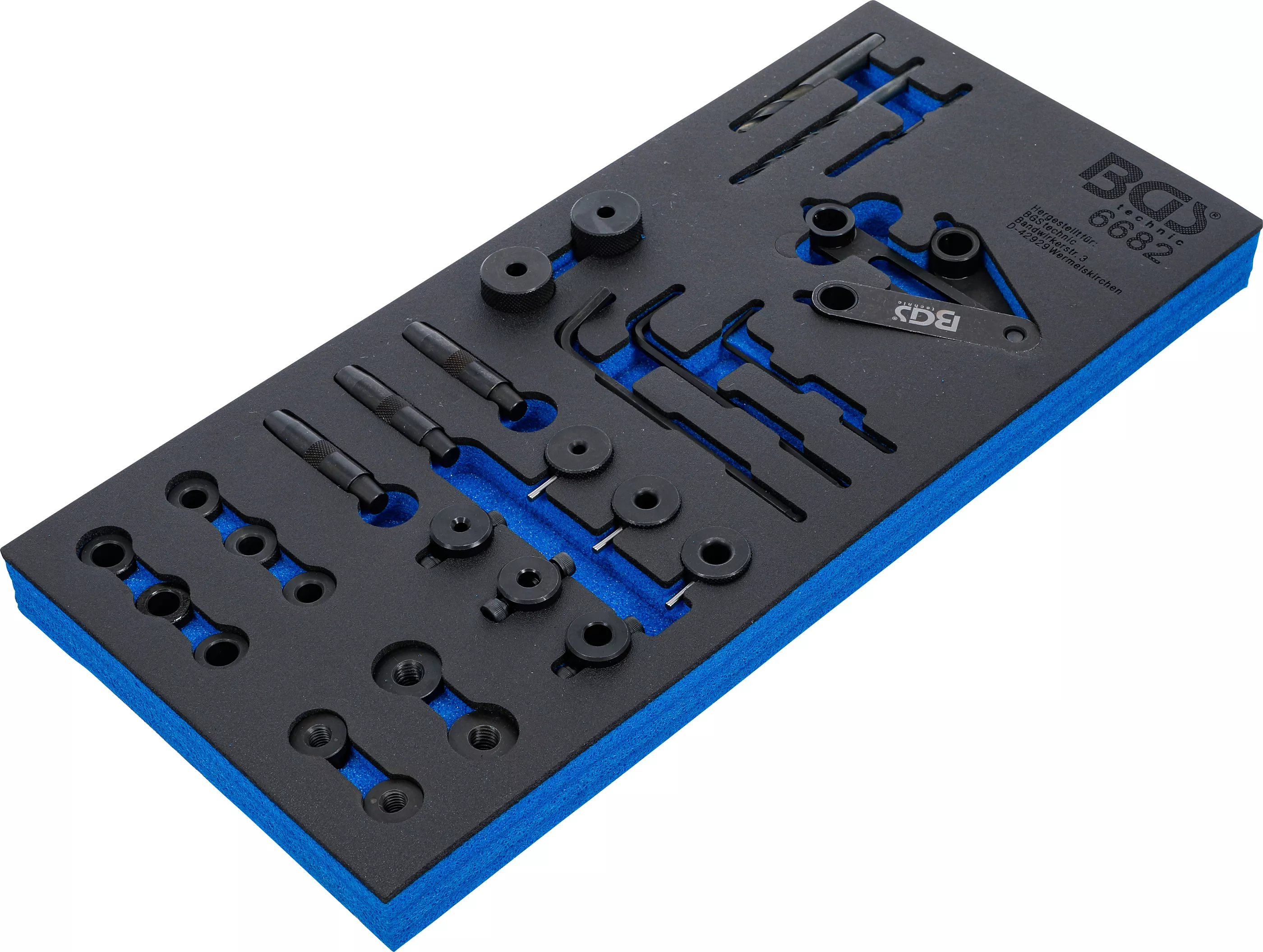 Verkstadsvagninlägg 1/3: Topplocks-Borrmall-Verktygssats | 28 delar