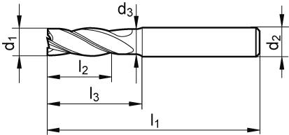 Torusfräs HM 10/0,5mm Z3 HA TA-C