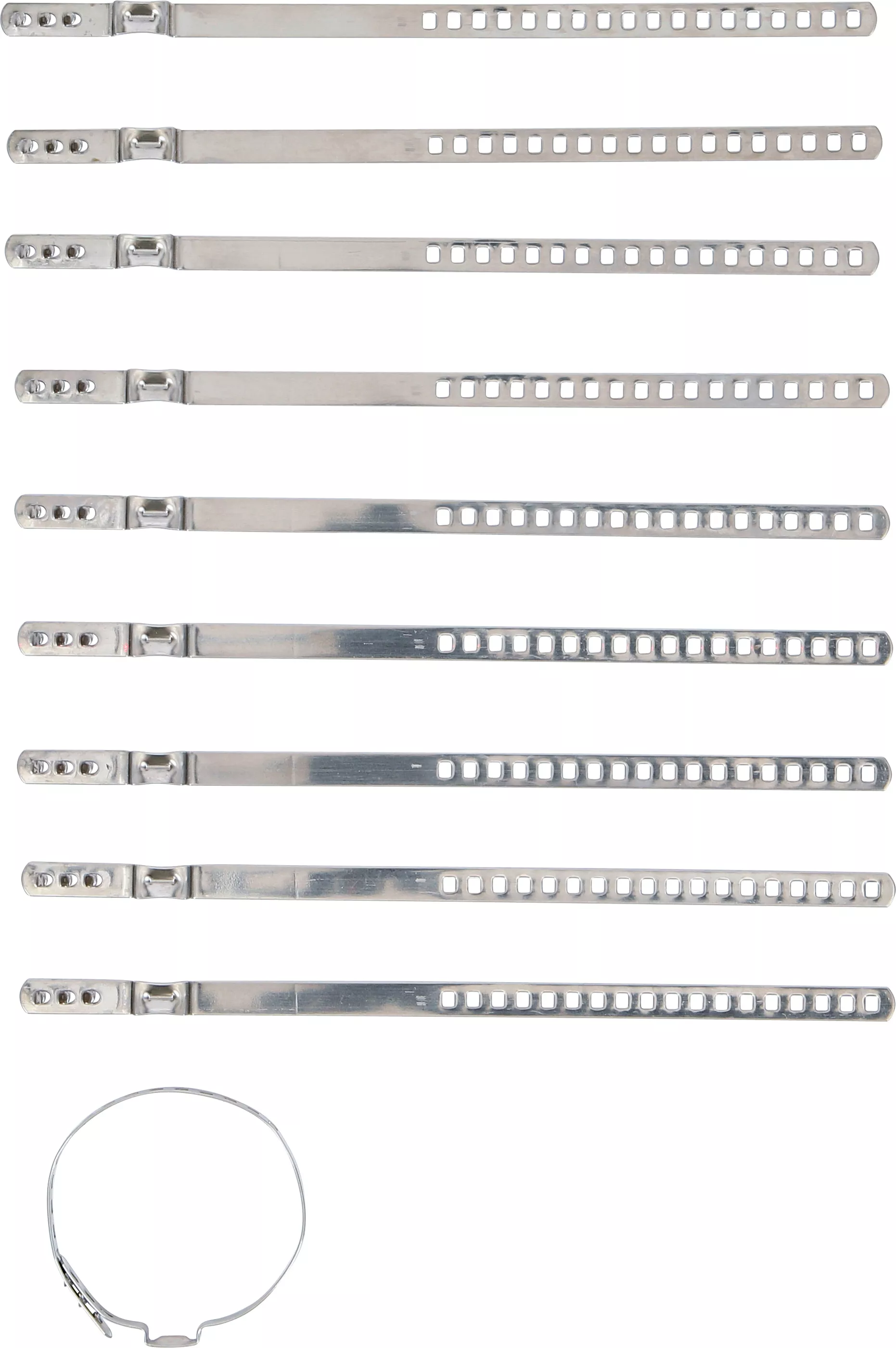 Axelmatchett-klämmare-sats | Rostfritt stål | 7 mm | 20 - 50 mm | 10 delar