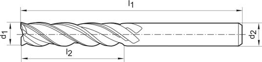 Pinnfräs WN HM E.L. FIRE, Z4 INOX