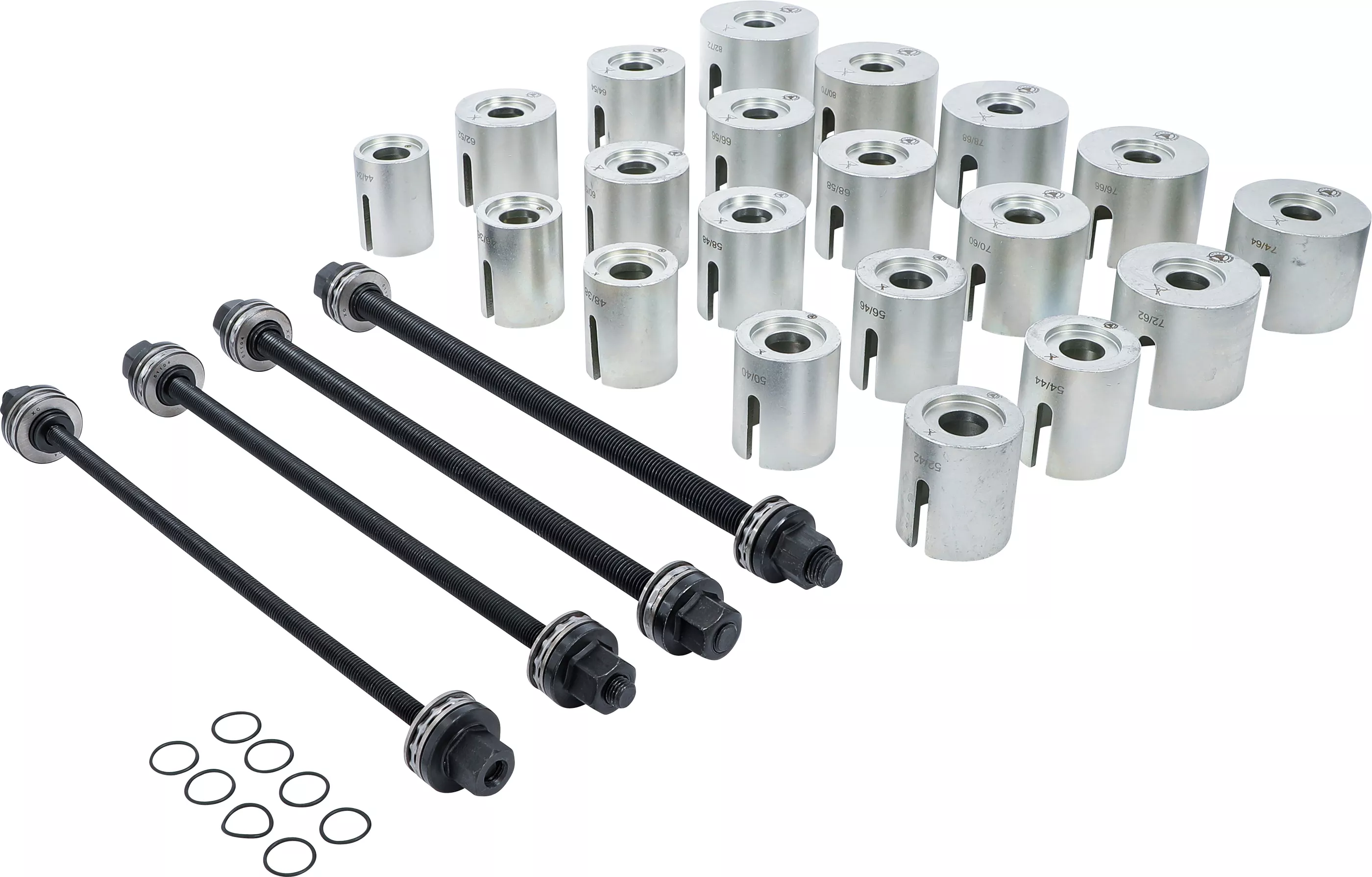 Drag- och Tryckhylsor-sats | med 4 Spindlar | 24 delar