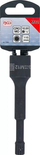 Kraft-special bithylsa | Längd 115 mm | 12,5 mm (1/2") | Inre mångtandad (för XZN) M12 | för VAG
