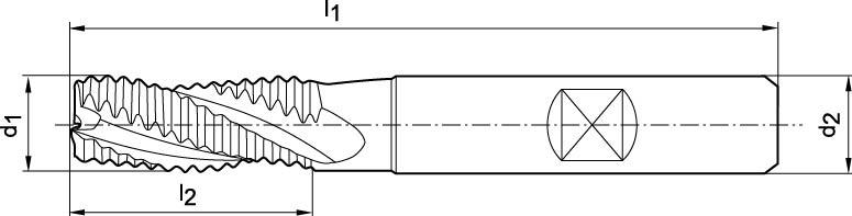 Skrubbfräs DIN 844K TiAIN 10,00mm NR