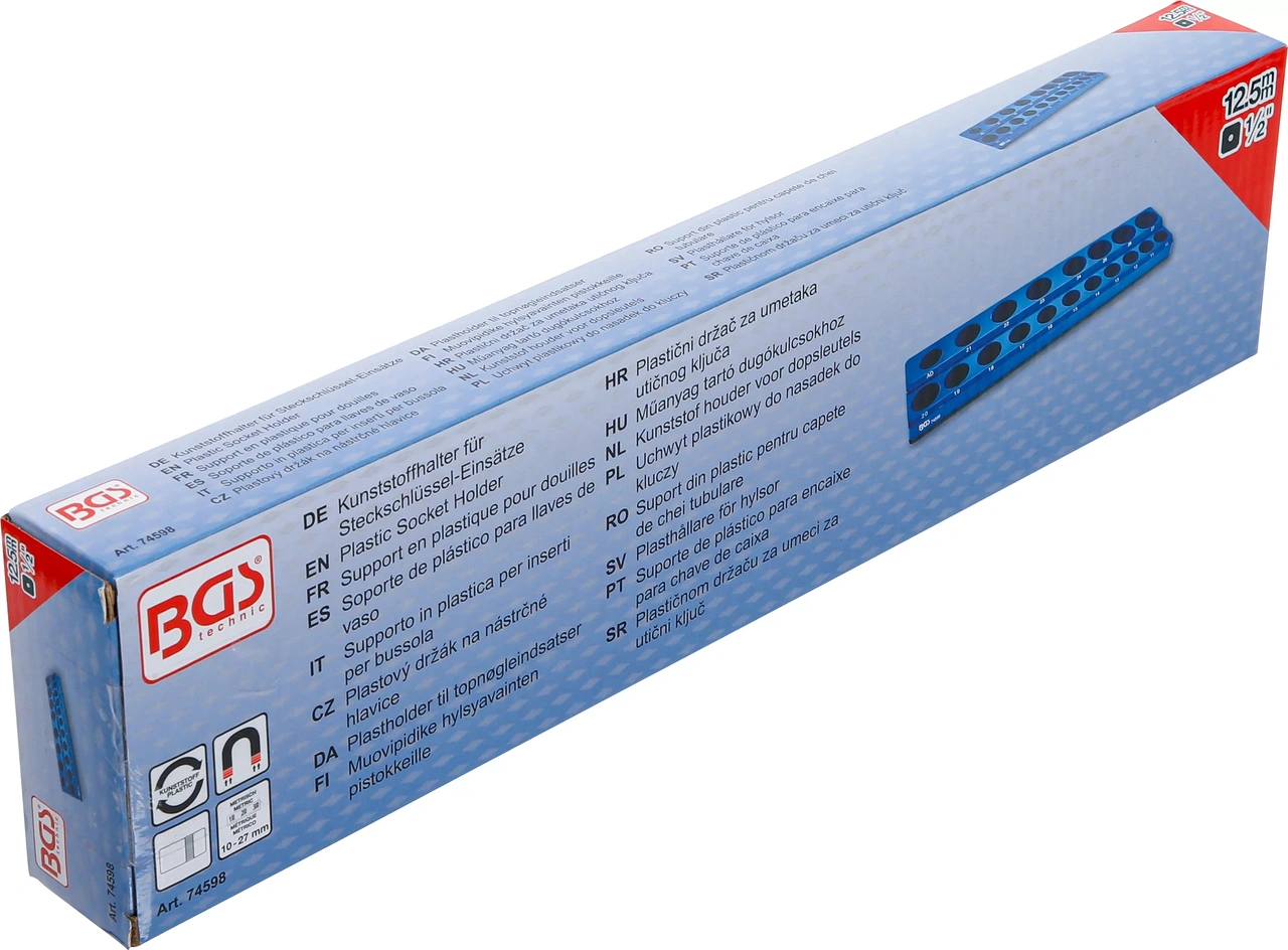 Plasthållare för hylsor | Magnetisk | 12,5 mm (1/2")