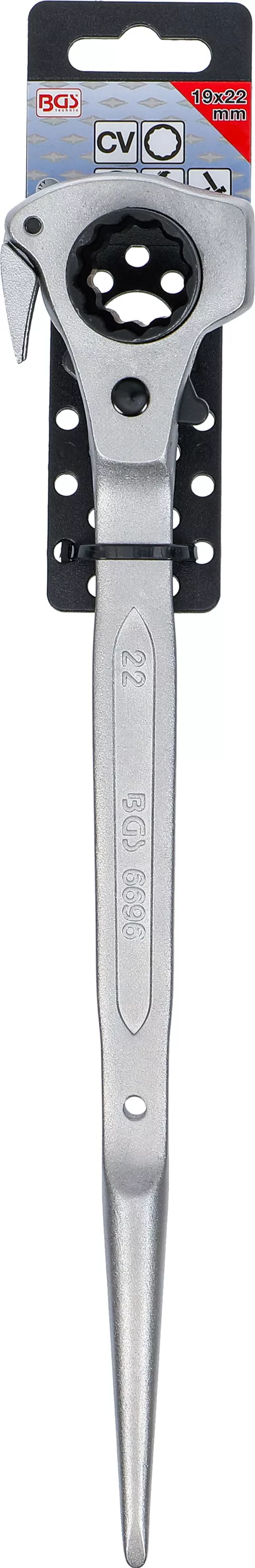 Spärrskaft för ställningsmontage | "4-in-1" | 19 x 22 mm