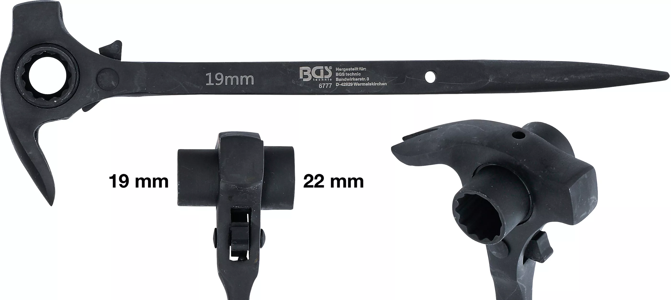 Spärrskaft för ställningsmontage | "4-in-1" | 19 x 22 mm