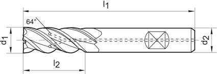 Pinnfräs DIN 6527L HM FIRE IK HB INOX Z4