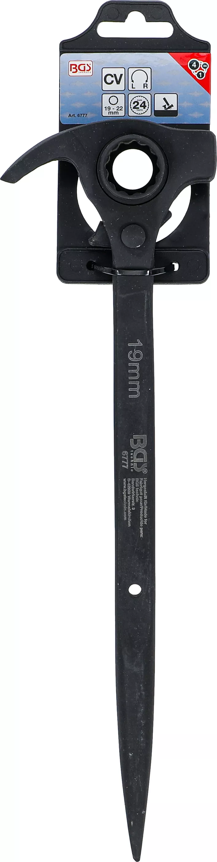 Spärrskaft för ställningsmontage | "4-in-1" | 19 x 22 mm