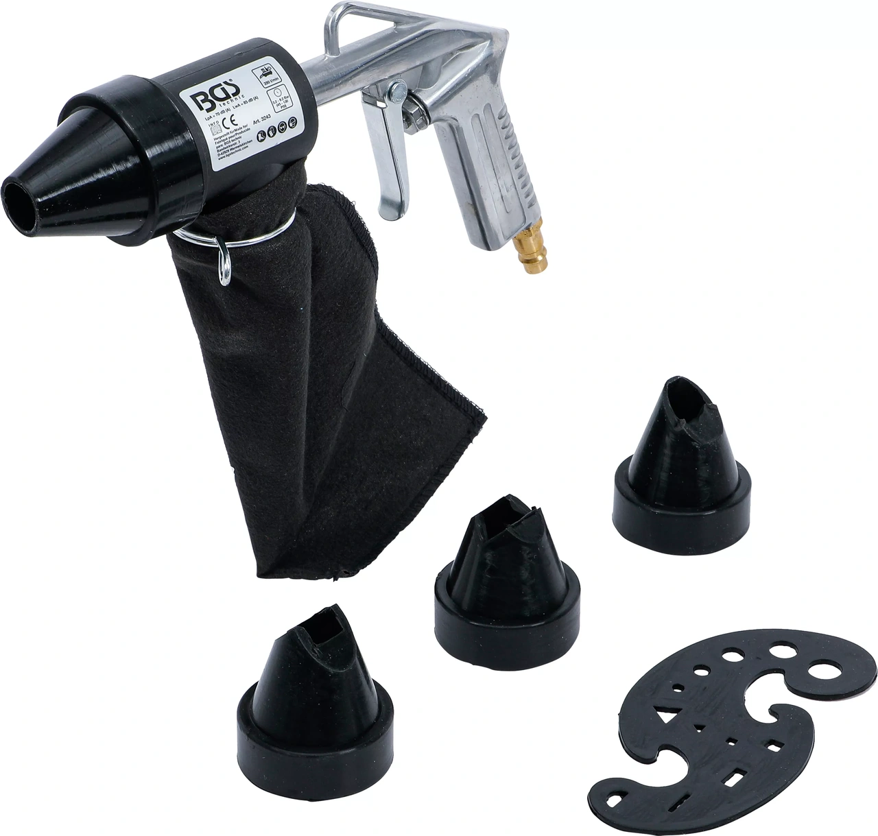 Tryckluft-Sandblästringspistol med tillbehör