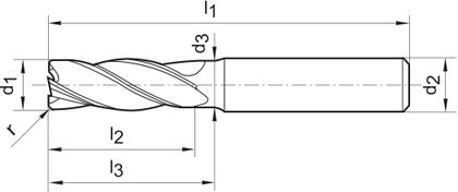 Pinnfräs DIN 6527L HM FIRE HA 10,0/0,5mm Z4