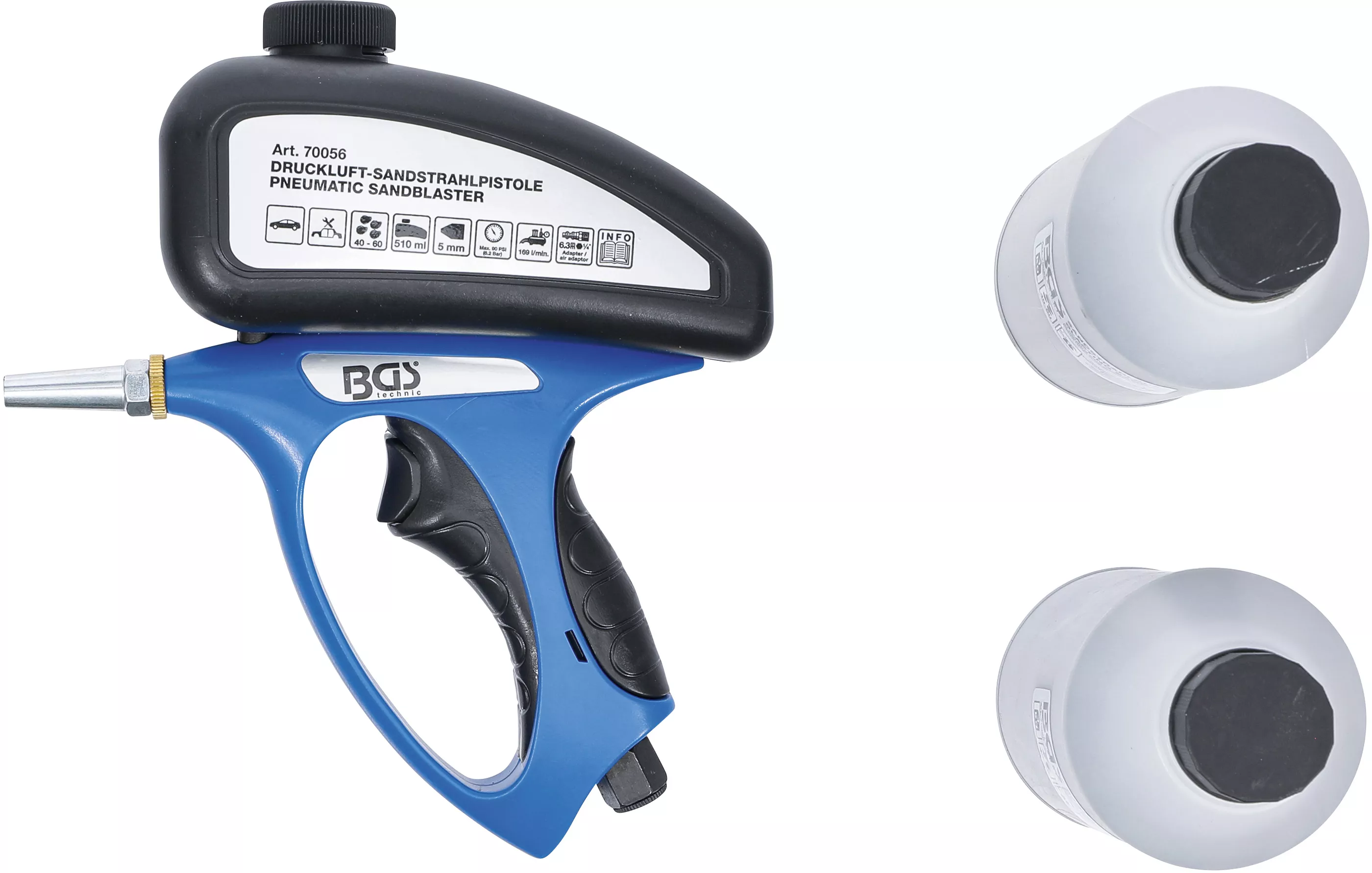 Tryckluft-sandblästringspistol med tillbehör | 3 delar