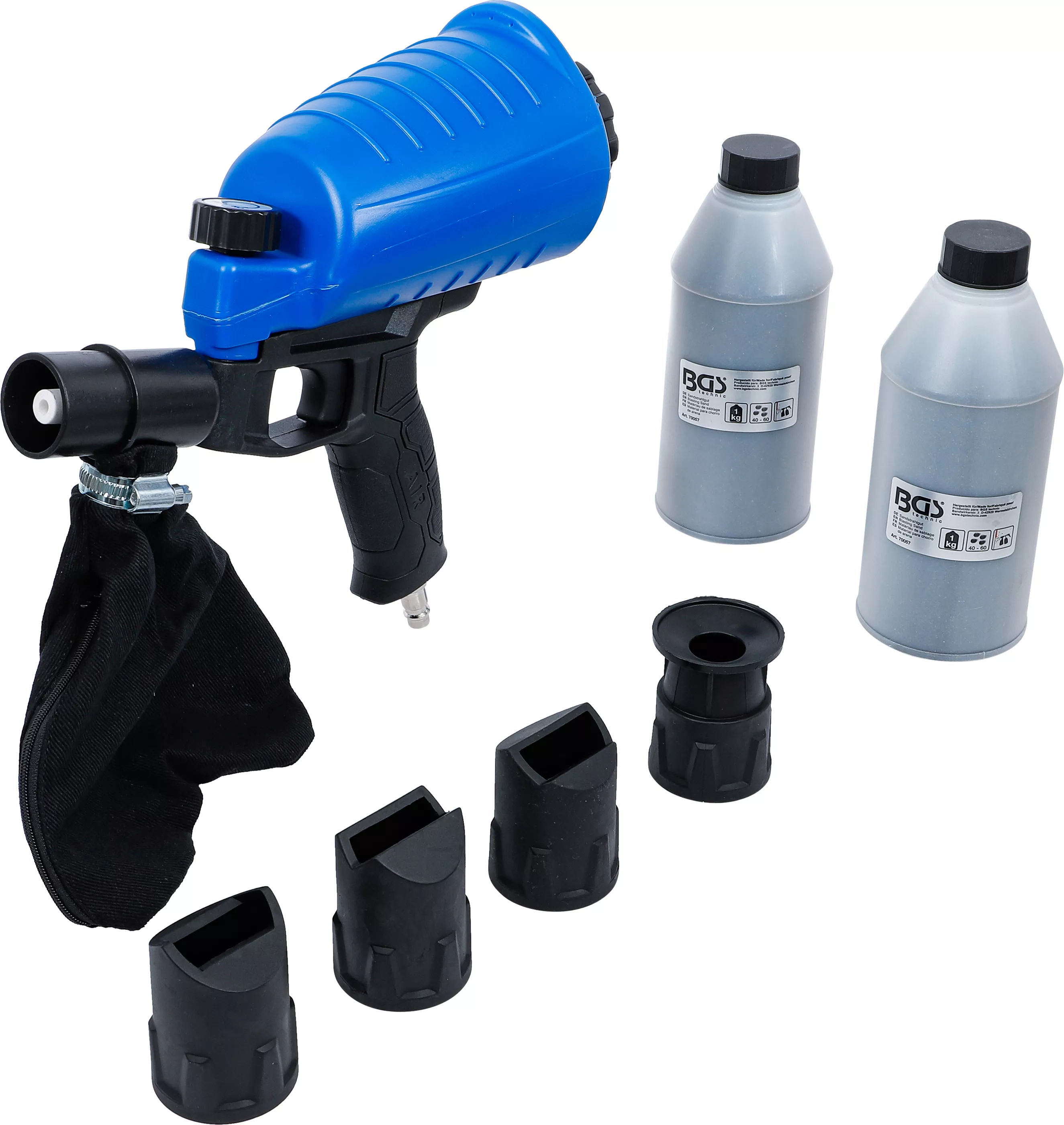 Tryckluft-sandblästringspistol med tillbehör | 3 delar