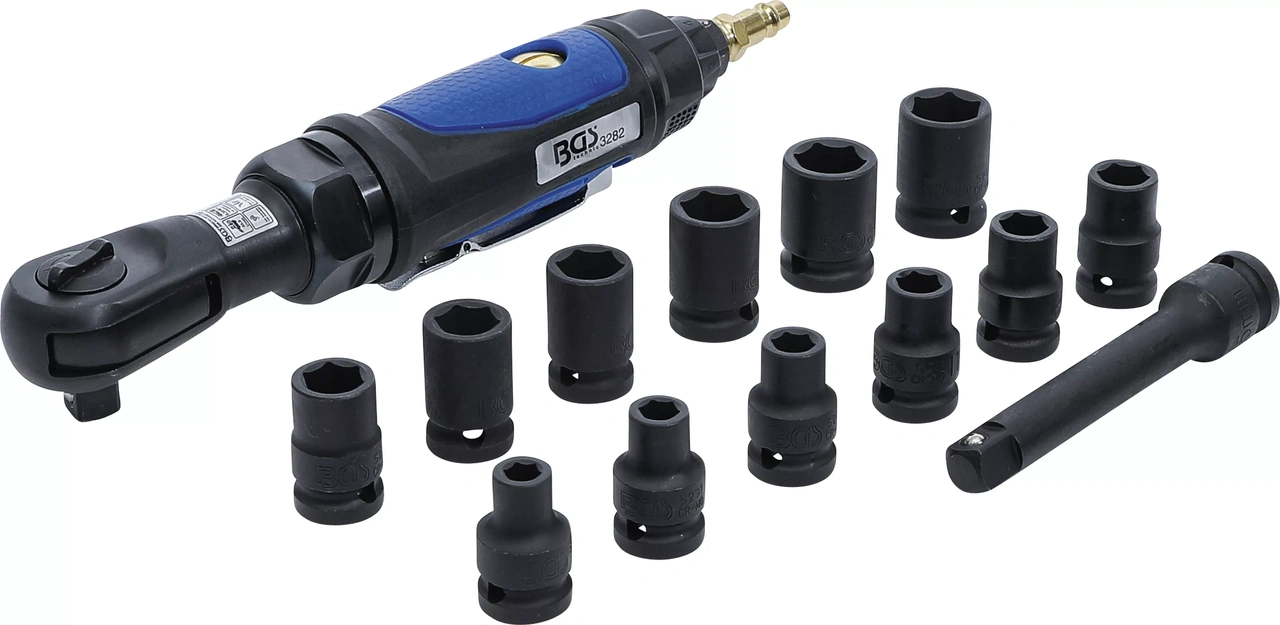 Tryckluft-Spärrskruvdragare-sats | 12,5 mm (1/2") | 102 Nm | 14 delar