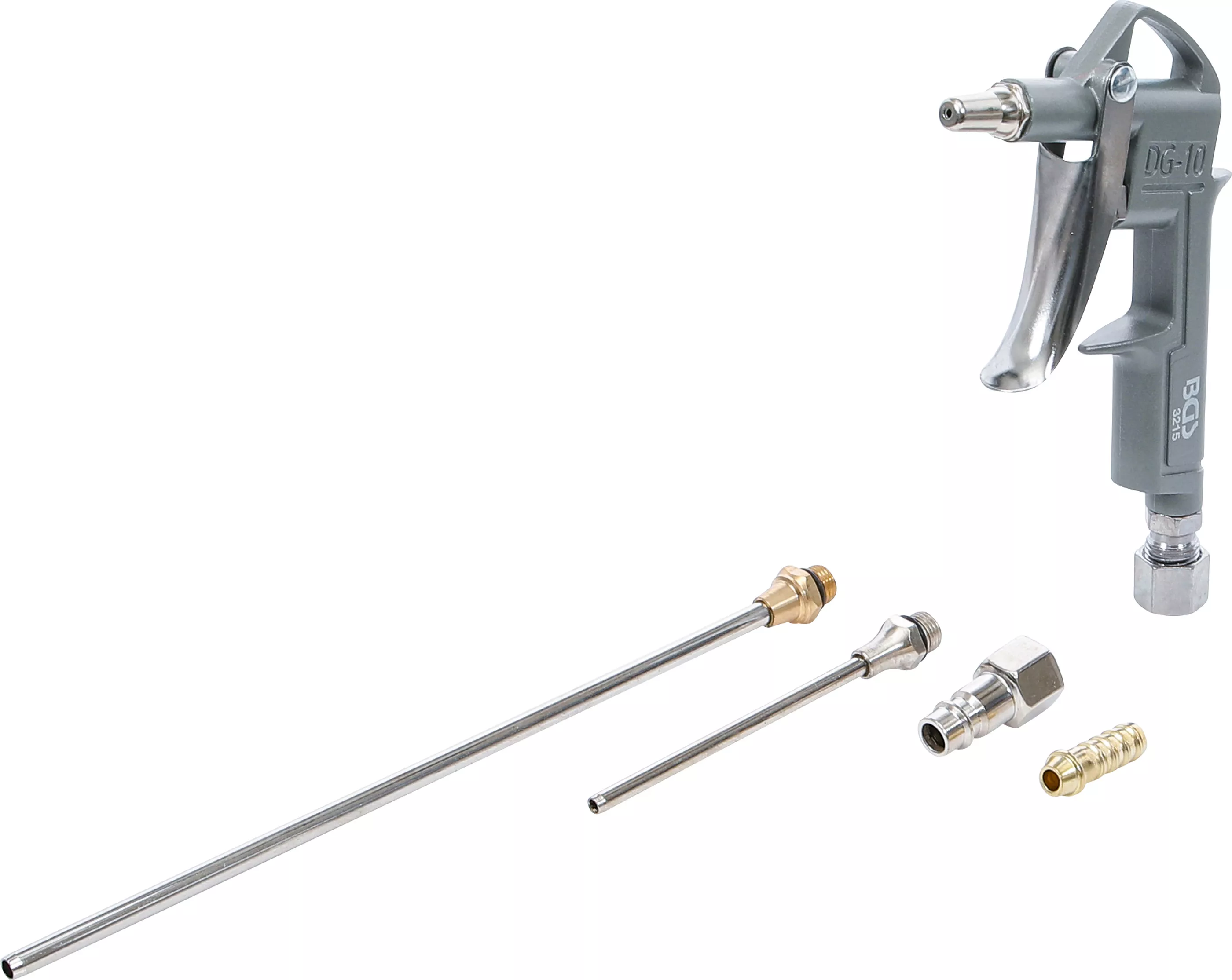 Tryckluft-blåspistol | Alu-gjutgods | med 3 munstycken