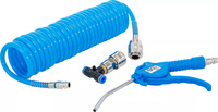 Tryckluft-blåspistol | med tryckluftsspiralslang och T-förbindelse