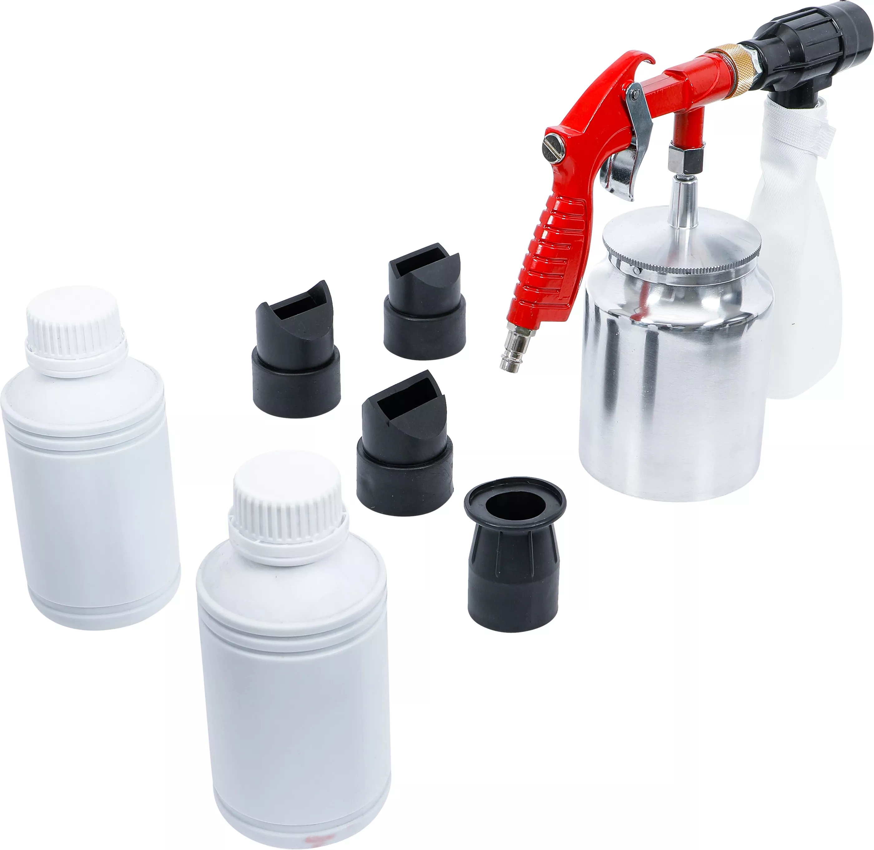 Tryckluft-sandblästringspistol med tillbehör