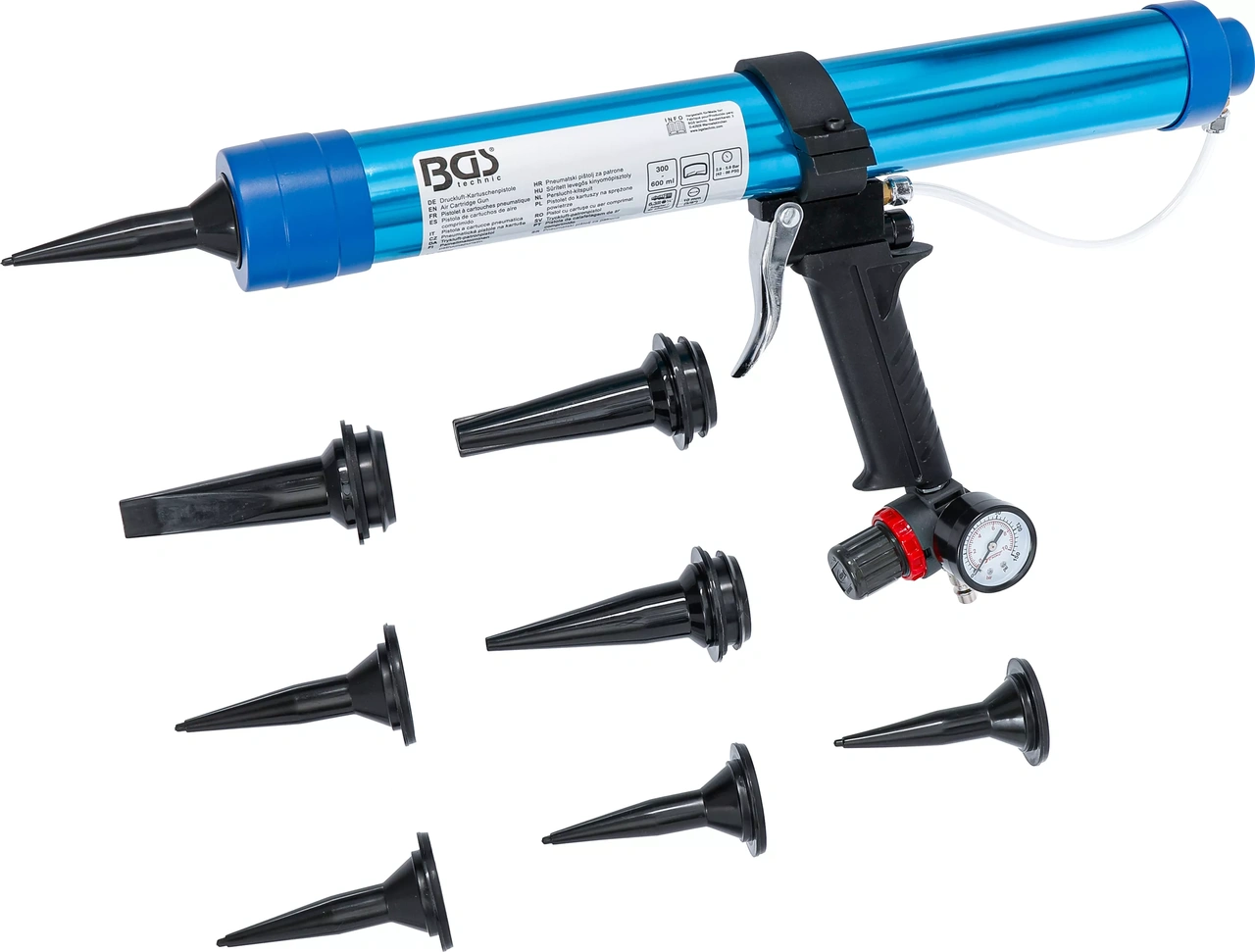 Tryckluftdriven lim- och tätningsmedelspistol | för slangpåsar