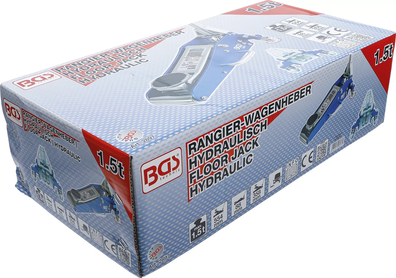 Förflyttnings-Domkraft | Hydraulisk | Aluminium-Stål-Konstruktion | 1,5 t