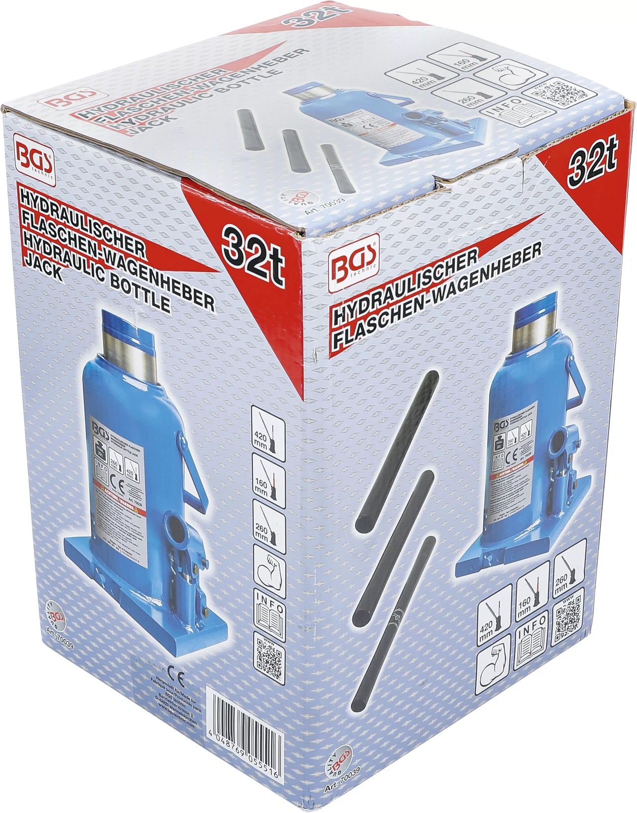 Hydraulisk flaskdomkraft | 32 t