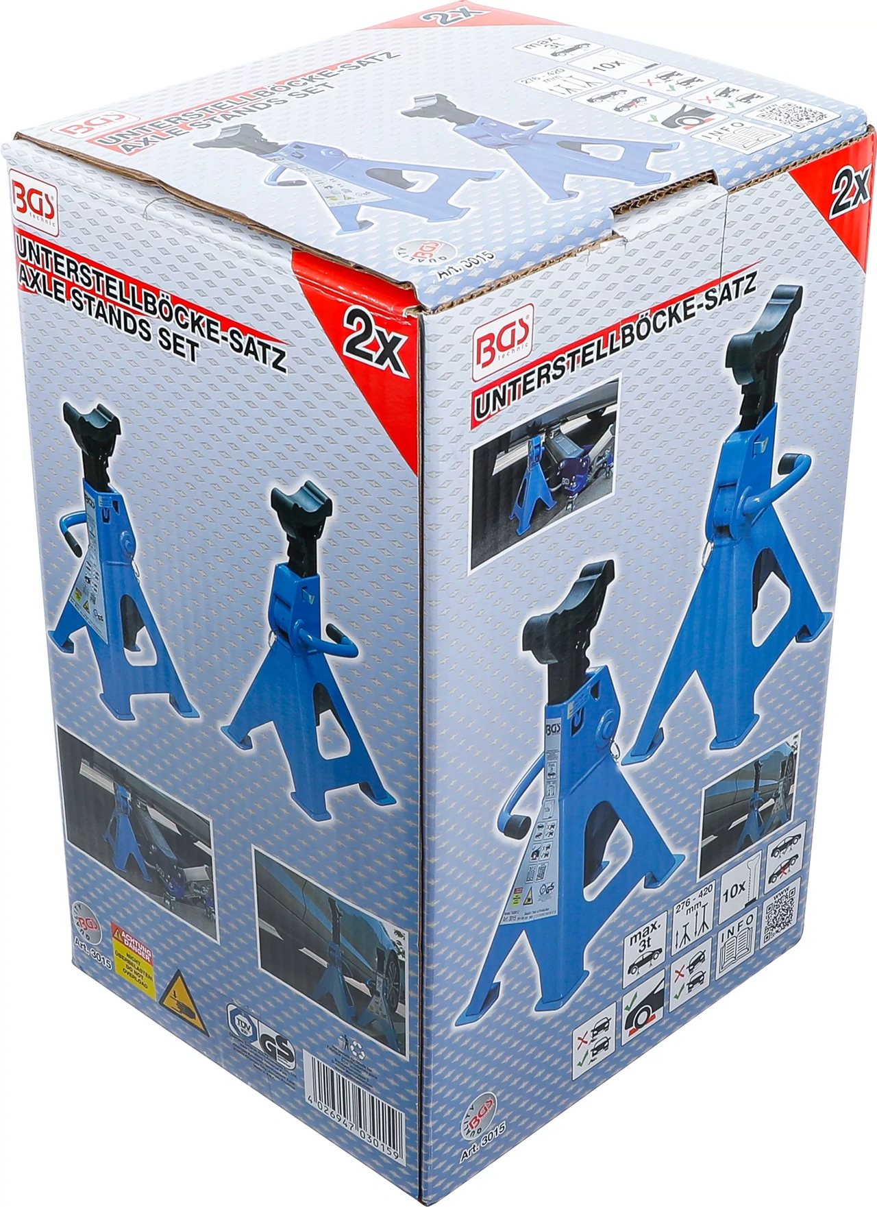 Pallbockar | Bärförmåga 3000 kg / Par | Lyft 276 - 420 mm | 1 Par