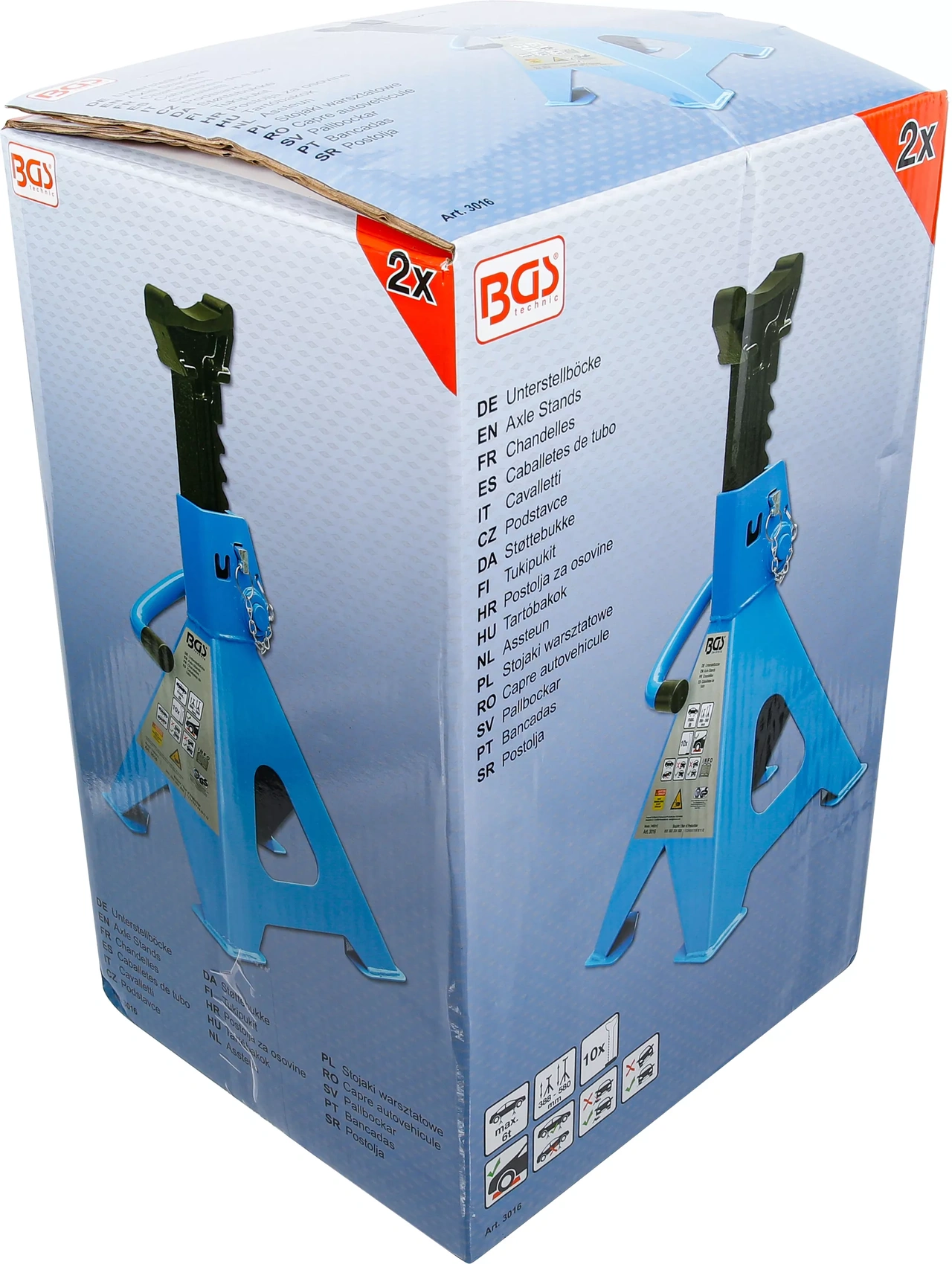 Pallbockar | Bärförmåga 6000 kg / Par | Lyft 382 - 600 mm | 1 Par