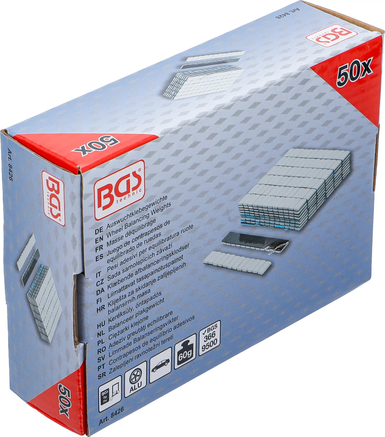 Limmade Balanseringsvikter | 12 x 5 g | 50 delar