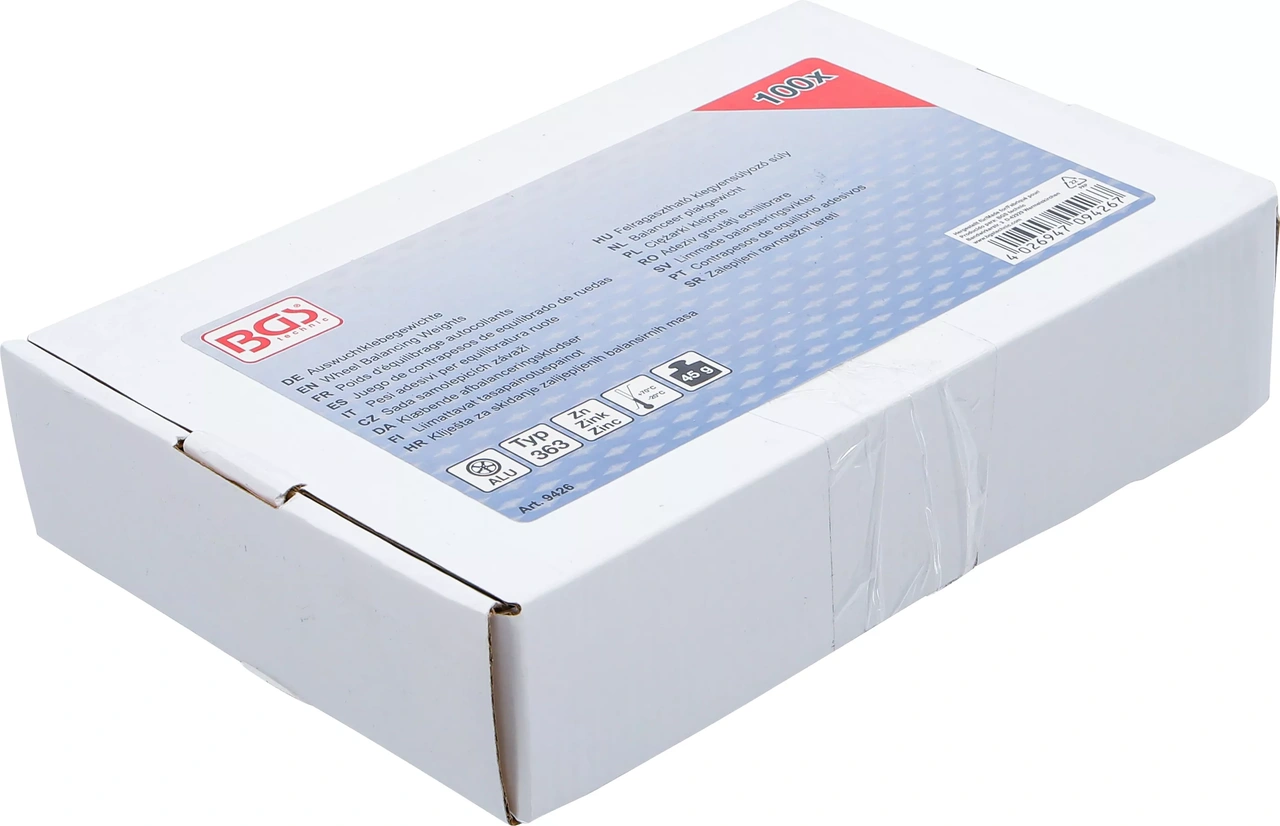 Limmade balanseringsvikter | Typ 363 | 45 g | 100 delar