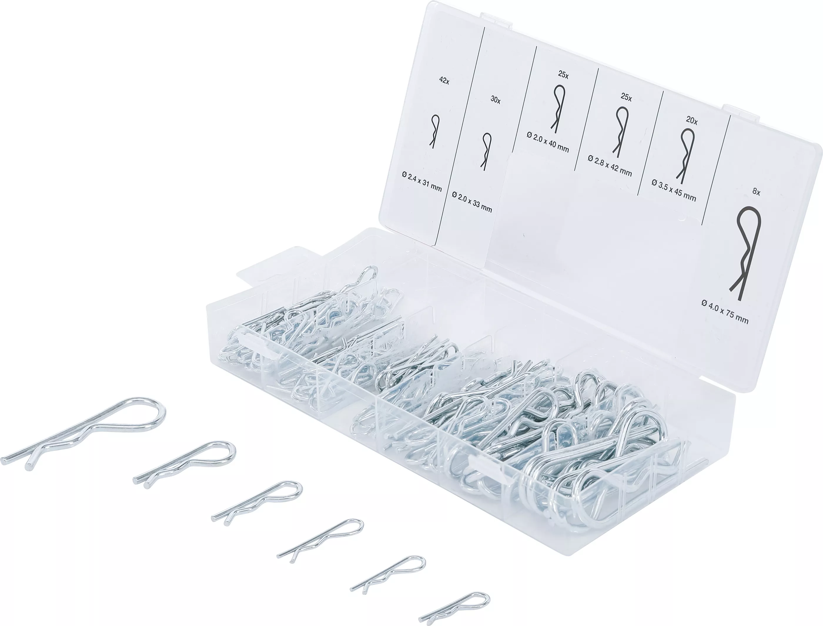 Fjädersprint-Sortiment | Ø 2,4 - 4,0 mm | 150 delar