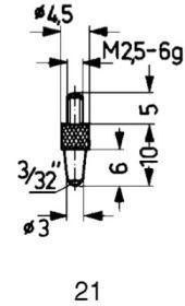 Mätinsats stål stl. 21/ 3,0mm konvex
