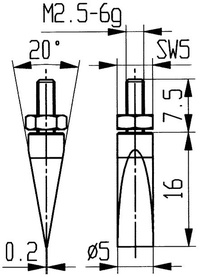 Mätinsats stål stl. 20/ 5,0mm skäregg