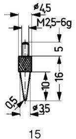 Mätinsats stål stl. 15/ 0,5mm spets