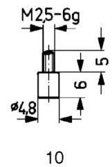 Mätinsats HM stl. 10/ 4,8mm flat