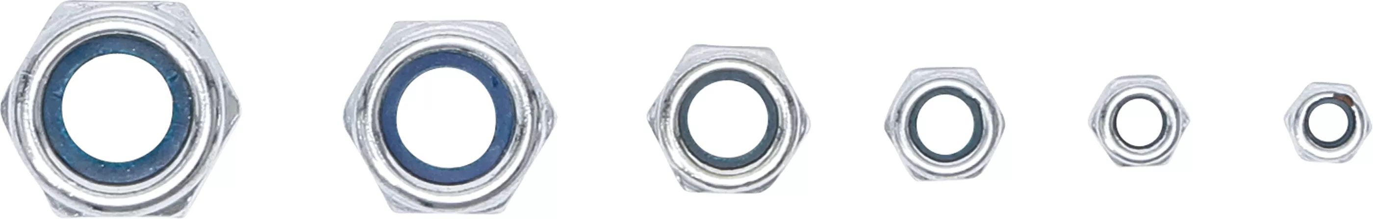 Mutter-sortiment | Självlåsande | Metriskt | M4 - M12 | 53 delar