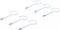Skruvkrok-Sortiment | vitt | Plastbelagda | 60 mm | 6 delar